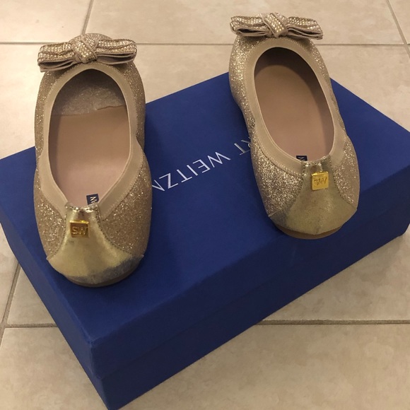 Stuart Weitzman Gold Ballet Flats - Picture 7 of 8